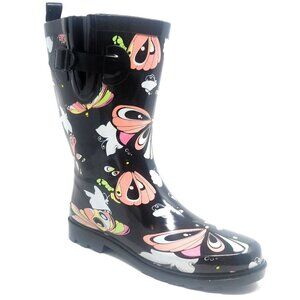 Women's Rainboots, Rubber Mid Calf Rain Boots, RB-3170 Butterfly